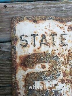 Vintage 1940's Ohio State Route 213 Embossed Metal Gas Oil Highway Road Sign