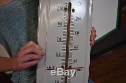 Vintage 1940's Prestone Anti-Freeze Gas Oil Porcelain Metal Thermometer Sign