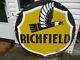 Vintage 1940's Richfield 2-sided Porcelain Gas And Oil Dealers Sign