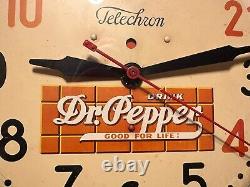 Vintage 1940s Dr Pepper Soda Advertising Pam Clock Gas Thermometer Oil Cola Sign