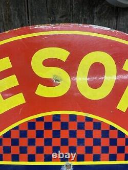 Vintage 1940s Porcelain 2 Sided 42 DESOTO Plymouth Auto Dealership Service Sign