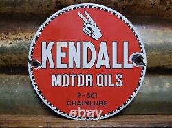 Vintage 1942 Kendall Porcelain Sign Chainlube Advertising Automobile Motor Oil