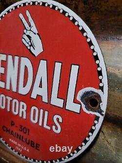 Vintage 1942 Kendall Porcelain Sign Chainlube Advertising Automobile Motor Oil