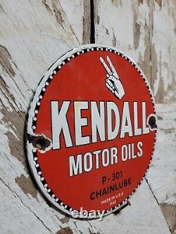 Vintage 1942 Kendall Porcelain Sign Chainlube Automobile Motor Oil Petroliana 6