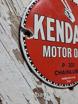 Vintage 1942 Kendall Porcelain Sign Chainlube Automobile Motor Oil Petroliana 6