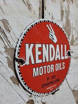 Vintage 1942 Kendall Porcelain Sign Chainlube Automobile Motor Oil Petroliana 6
