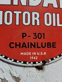 Vintage 1942 Kendall Porcelain Sign Chainlube Automobile Motor Oil Petroliana 6