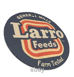 Vintage 1942 Larro Feeds Porcelain Gas Oil 4.5 Sign