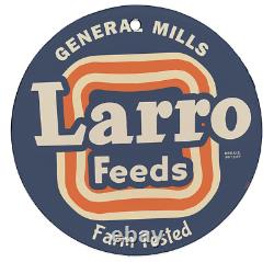 Vintage 1942 Larro Feeds Porcelain Gas Oil 4.5 Sign