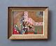 Vintage 1947 Mid-century Abstract Surreal Oil Painting, Signed
