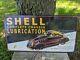 Vintage 1947 Shell Lubrication Porcelain Gas Station Pump Sign 28 X 15