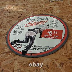 Vintage 1947 Trico''Road Splash'' Squirt Porcelain Gas & Oil Metal Sign