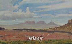 Vintage 1948 Signed P. Hvolboll Oil Painting Desert Scene Calif Listed Artist