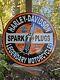 Vintage 1950's Davidson Motorcycle Legendary Spark Plugs Porcelain Sign 30