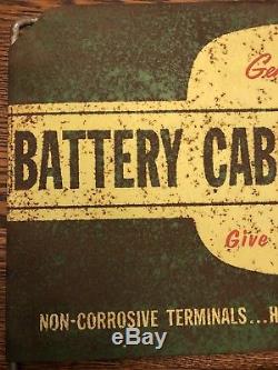 Vintage 1950's John Deere Farm Tractor Battery Cable Gas Oil 22 Metal Sign