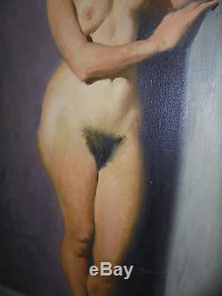 Vintage 1950s Brendon Berger Nude Woman Oil on Canvas Signed # 1 of 4