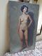 Vintage 1950s Brendon Berger Realistic Nude Woman Oil On Canvas Signed