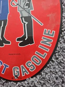 Vintage 1953 Mason-dixon Motor Oil Gasoline Porcelain Gas Pump Sign 12 X 8