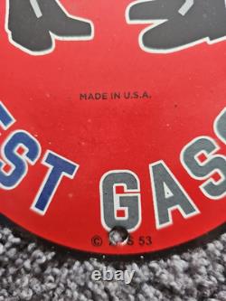 Vintage 1953 Mason-dixon Motor Oil Gasoline Porcelain Gas Pump Sign 12 X 8