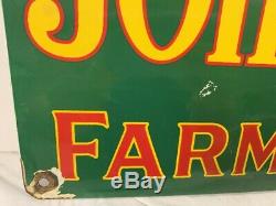 Vintage 1953 Porcelain John Deere Farm Implement Sign 24 x 9 GAS OIL COLA