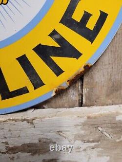 Vintage 1954 Pennzoil Porcelain Sign Service Station Gas Ethyl Gasoline Corp 12