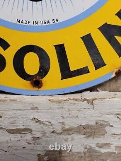 Vintage 1954 Pennzoil Porcelain Sign Service Station Gas Ethyl Gasoline Corp 12
