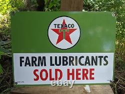 Vintage 1956 Texaco Farm Lubricants Oil Porcelain Gas Station Sign 12 X 17