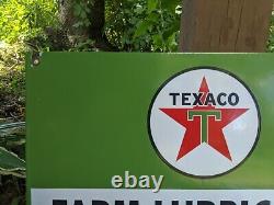 Vintage 1956 Texaco Farm Lubricants Oil Porcelain Gas Station Sign 12 X 17