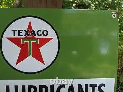 Vintage 1956 Texaco Farm Lubricants Oil Porcelain Gas Station Sign 12 X 17