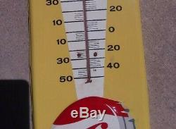 Vintage 1957 Pepsi Cola Soda Pop Gas Oil 27 Embossed Metal Thermometer Sign