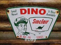 Vintage 1957 Sinclair Porcelain Sign Dino Gas Motor Oil Sales Service Garage