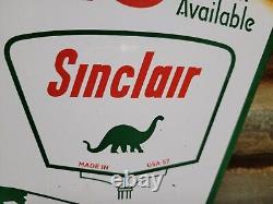 Vintage 1957 Sinclair Porcelain Sign Dino Gas Motor Oil Sales Service Garage