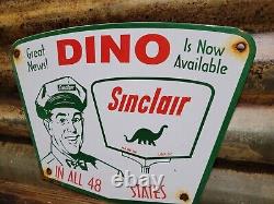 Vintage 1957 Sinclair Porcelain Sign Dino Gas Motor Oil Sales Service Garage