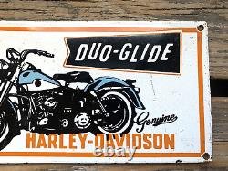 Vintage 1958 Duo-glide Harley-davidson Motorcycles Gas Oil Bikes Porcelain Sign
