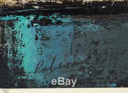 Vintage 1958 Expressionist Semi-Abstract Modern Oil on Masonite Illegibly Signed