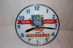 Vintage 1959 GM Parts Chevrolet Gas Oil 15 Lighted Metal Pam Clock Sign