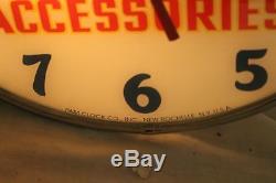 Vintage 1959 GM Parts Chevrolet Gas Oil 15 Lighted Metal Pam Clock Sign