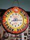 Vintage 1960's Ac Fire Ring Spark Plugs Gas Oil 17 Lighted Embossed Clock Sign