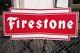 Vintage 1960's Original Firestone Tires Gas Station Oil Metal Sign Great Cond
