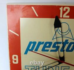 Vintage 1960's Prestolite Tune-up Parts Advertising Clock Sign Gas/oil 14 Sq
