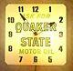 Vintage 1960's Quaker State Motor Oil Gas Station 16 Clock Light Sign Works Euc