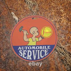 Vintage 1963 Studebaker Automobile Service Henry Porcelain Gas Oil 4.5 Sign