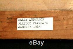 Vintage 1965 nude woman oil on velvet painting of Sally Duberson, signed