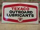 Vintage 1966 Texaco Outboard Lubricants Gas Station Sign Nos Antique Oil 9310