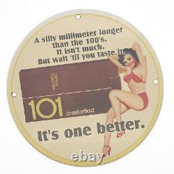 Vintage 1968 Chesterfield Cigarettes Porcelain Enamel Gas & Oil Garage Sign