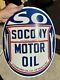 Vintage 20's 30s Design Standard Oil Ny Socony Gasoline Porcelain Curved Sign