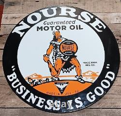 Vintage 24 inch Double Sided Nourse Motor Oil Repop Oil Sign
