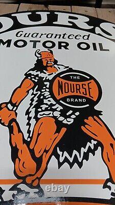 Vintage 24 inch Double Sided Nourse Motor Oil Repop Oil Sign