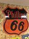 Vintage 30 Dsp Phillips 66 Shield Gasoline Porcelain Sign Oil And Gas