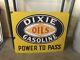 Vintage 30 X 24 Dixie Gasoline Oil And Gas Porcelain Sign